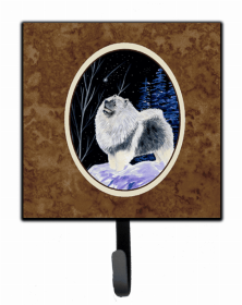 Keeshond 2 Starry Night Artwork Leash or Key Holder