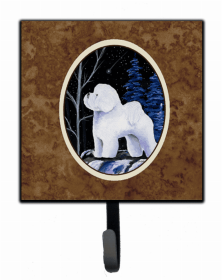 Bichon Frise Starry Night Artwork Leash or Key Holder