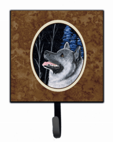 Norwegian Elkhound Starry Night Artwork Leash or Key Holder