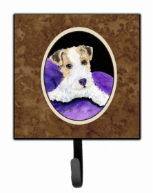 Wire Fox Terrier Artwork Leash or Key Holder