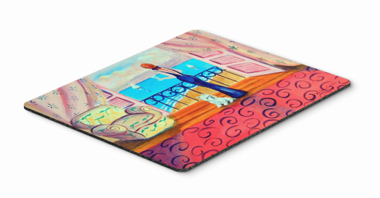 West Highland White Terrier with Mom and a view Art Hot Pad or Trivet