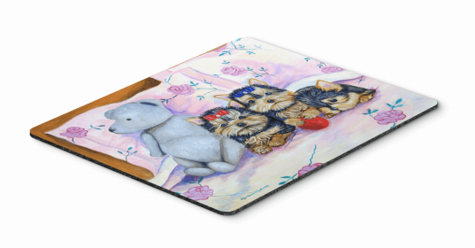 Yorkie -Puppies - Three in a Row Art Hot Pad or Trivet