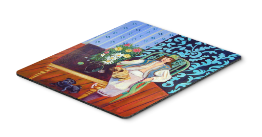 Pug 5 and Lady Artwork Mouse Pad