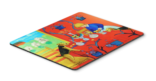 Airedale Terrier and Lady Artwork Mouse Pad