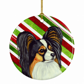 Papillon Christmas Candy Ceramic Ornament
