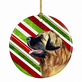 Leonberger Christmas Candy Ceramic Ornament