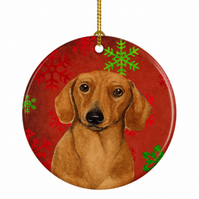Dachshund Christmas Snowflakes Ornament