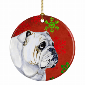 English Bulldog - Christmas Snowflakes Ornament
