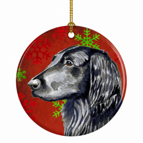 Flat Coated Retriever Christmas Snowflakes Ornament
