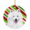 American Eskimo Christmas Candy Ceramic Ornament