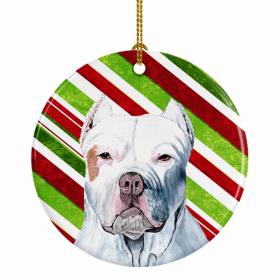 Pit Bull Terrier Christmas Candy Ceramic Ornament