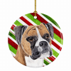 Boxer Christmas Candy Ceramic Ornament