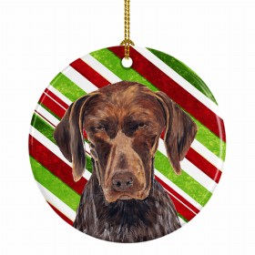 German Shorthaired Pointer Christmas Candy Ceramic Ornament