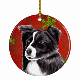 Border Collie Christmas Snowflakes Ornament