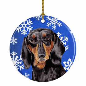 Dachshund #4 Winter Snowflakes Ornament