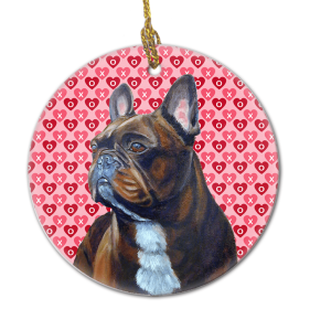 French Bulldog #2 Valentine's Day Ceramic Ornament