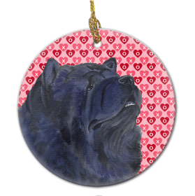 Chow Chow Valentine's Day Ceramic Ornament