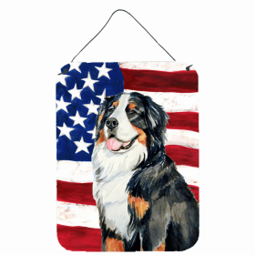 Bernese Mountain Dog USA American Flag Wall or Door Hanging Prints