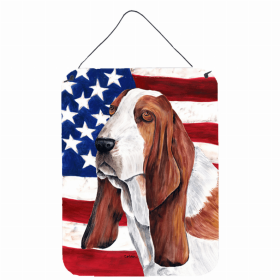 Basset Hound #4 USA American Flag Wall or Door Hanging Prints
