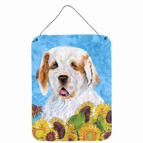 Clumber Spaniel Summer Flowers Design Wall or Door Hanging Prints