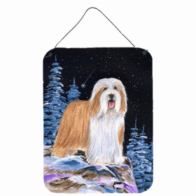 Bearded Collie Starry Night Art Wall or Door Hanging Prints