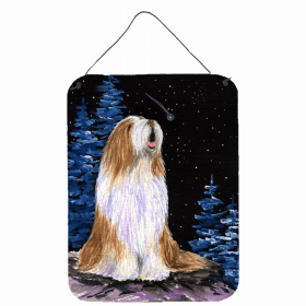 Bearded Collie 1 Starry Night Art Wall or Door Hanging Prints