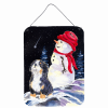 Bernese Mountain Dog 4 "with Snowman" Wall or Door Hanging Prints