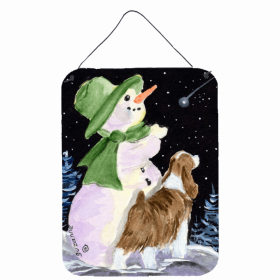 English Springer Spaniel with Snowman Art Wall or Door Hanging Prints