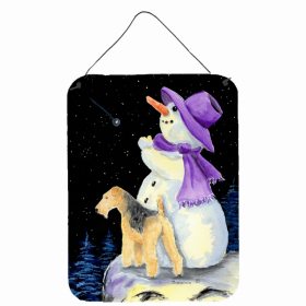 Lakeland Terrier 1 with Snowman Art Wall or Door Hanging Prints