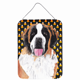 Saint Bernard Candy Corn Halloween Wall or Door Hanging Prints