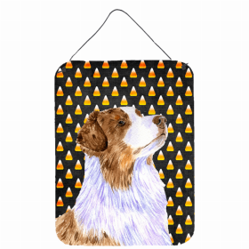 Australian Shepherd Candy Corn Halloween Wall or Door Hanging Prints