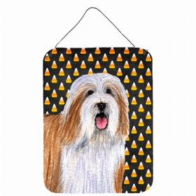 Bearded Collie Candy Corn Halloween Wall or Door Hanging Prints