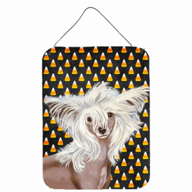 Chinese Crested 1 Candy Corn Halloween Wall or Door Hanging Prints