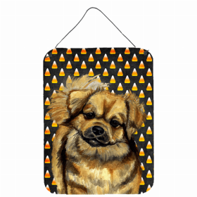 Tibetan Spaniel Candy Corn Halloween Wall or Door Hanging Prints