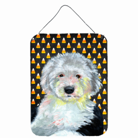 Old English Sheepdog Candy Corn Halloween Wall or Door Hanging Prints