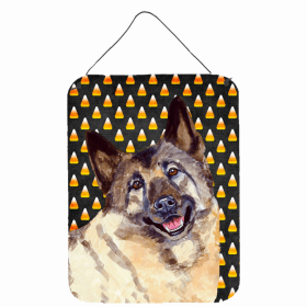 Norwegian Elkhound Candy Corn Halloween Wall or Door Hanging Prints