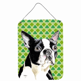 Boston Terrier St. Patrick's Day Shamrock Wall or Door Hanging Prints