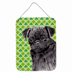 Pug #2 St. Patrick's Day Shamrock Wall or Door Hanging Prints