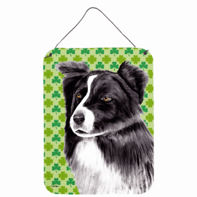 Border Collie St. Patrick's Day Shamrock Wall or Door Hanging Prints