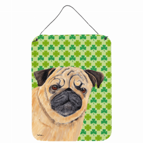 Pug #3 St. Patrick's Day Shamrock Wall or Door Hanging Prints