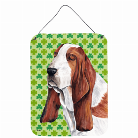 Basset Hound #4 St. Patrick's Day Shamrock Wall or Door Hanging Prints