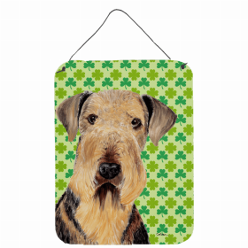 Airedale St. Patrick's Day Shamrock Wall or Door Hanging Prints