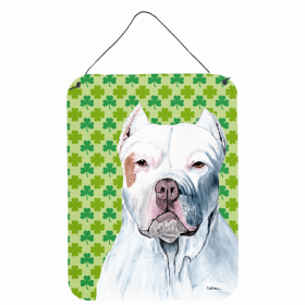 Pit Bull St. Patrick's Day Shamrock Wall or Door Hanging Prints