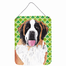 Saint Bernard St. Patrick's Day Shamrock Wall or Door Hanging Prints