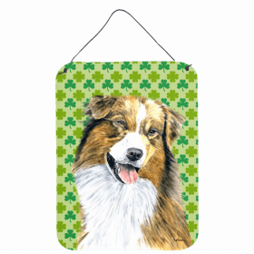 Australian Shepherd #2 St. Patrick's Day Shamrock Wall or Door Hanging Prints