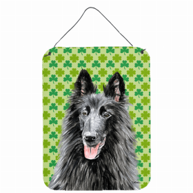 Belgian Sheepdog St. Patrick's Day Shamrock Wall or Door Hanging Prints