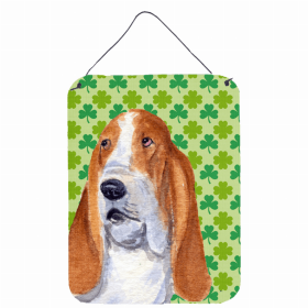 Basset Hound #5 St. Patrick's Day Shamrock Wall or Door Hanging Prints