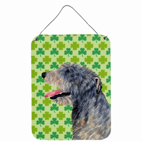 Irish Wolfhound St. Patrick's Day Shamrock Wall or Door Hanging Prints