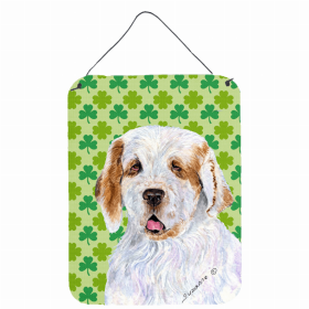 Clumber Spaniel St. Patrick's Day Shamrock Wall or Door Hanging Prints