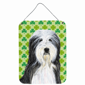 Bearded Collie #2 St. Patrick's Day Shamrock Wall or Door Hanging Prints